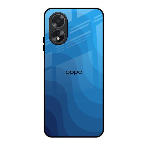 Blue Wave Abstract Oppo A38 Glass Back Cover Online