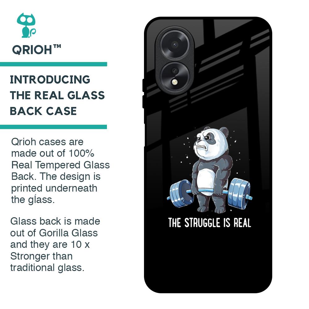 Real Struggle Glass Case for Oppo A38