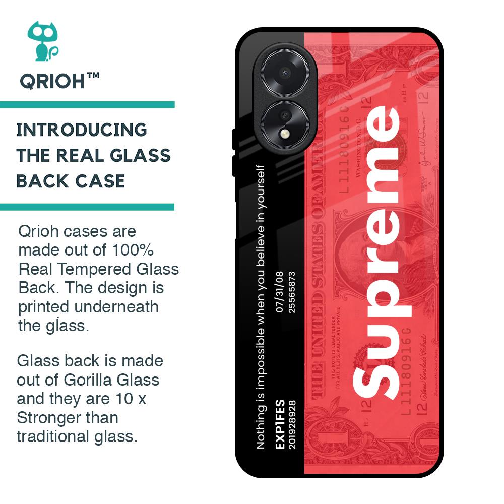 Supreme Ticket Glass Case for Oppo A38