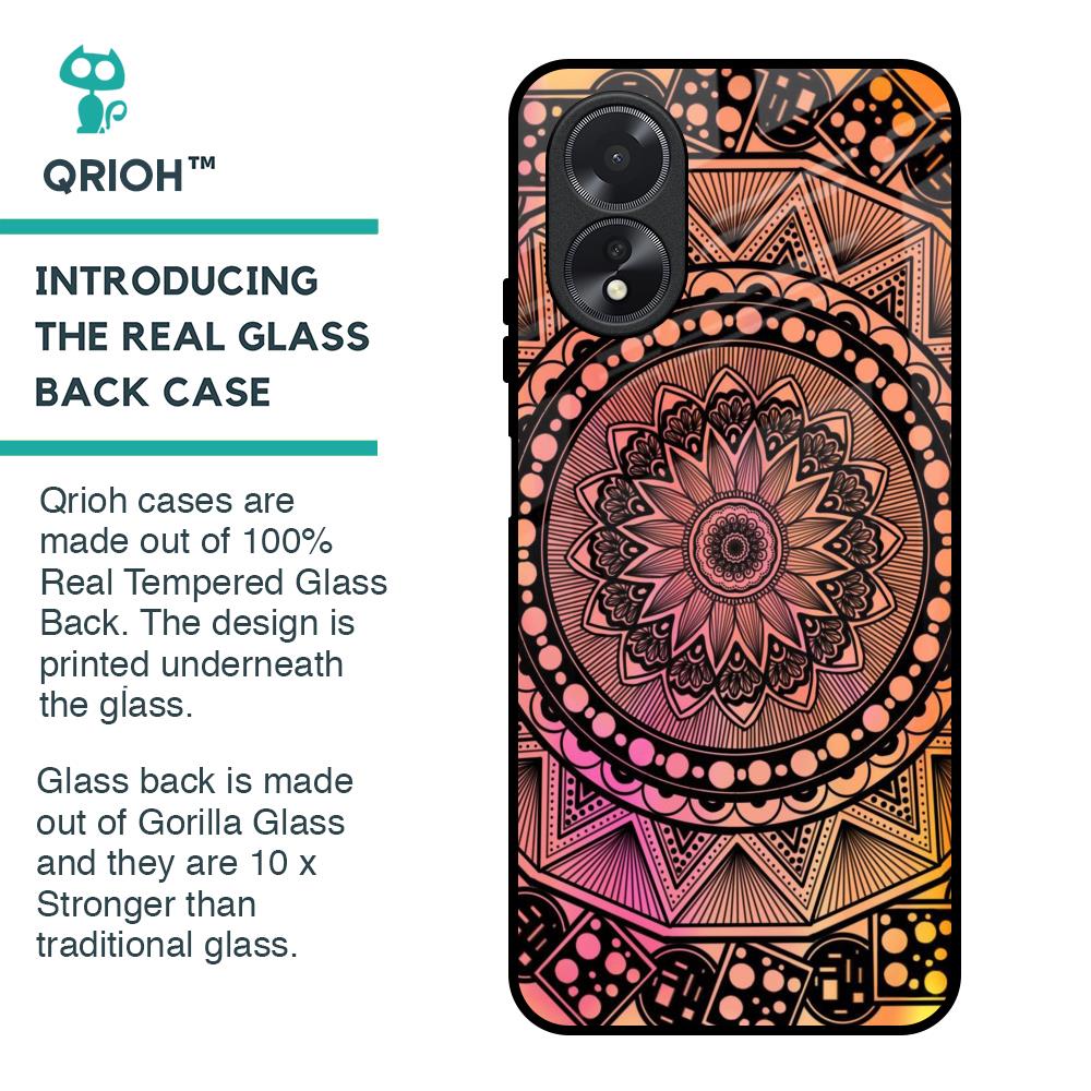 Floral Mandala Glass Case for Oppo A38