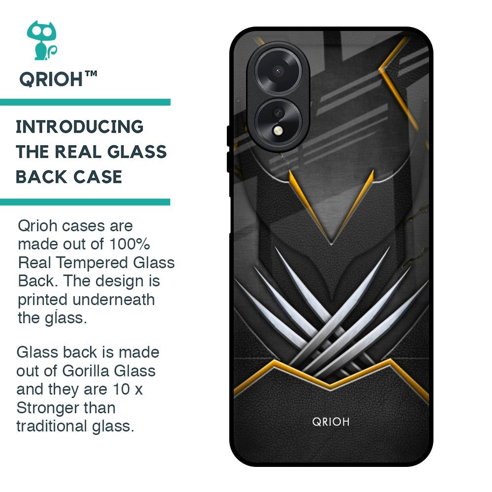 Black Warrior Glass Case for Oppo A38