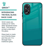 Green Triangle Pattern Glass Case for Oppo A38