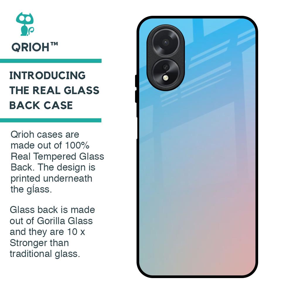 Blue & Pink Ombre Glass case for Oppo A38