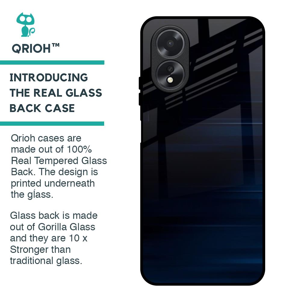 Blue Rough Abstract Glass Case for Oppo A38