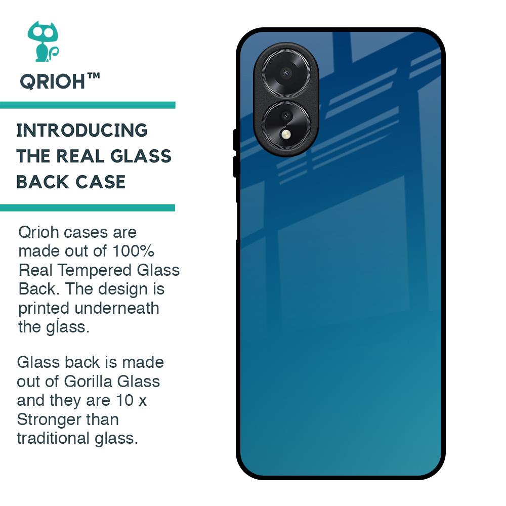 Sea Theme Gradient Glass Case for Oppo A38
