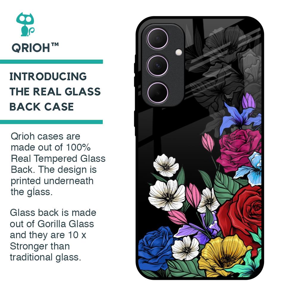 Rose Flower Bunch Art Glass Case for Samsung Galaxy A35 5G