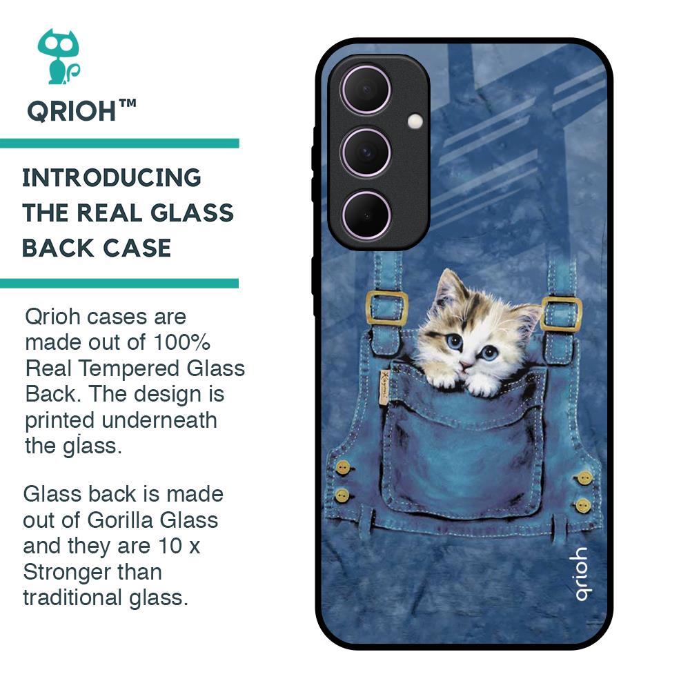 Kitty In Pocket Glass Case For Samsung Galaxy A35 5G