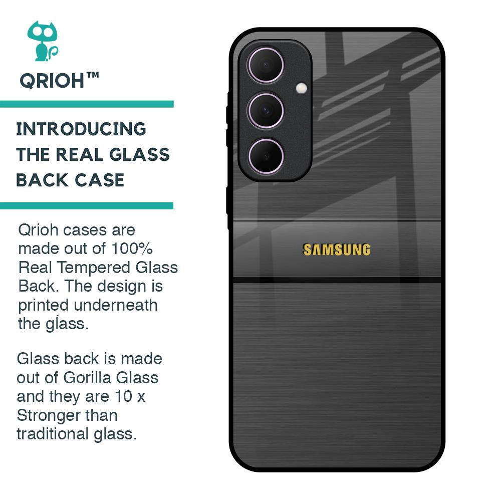 Grey Metallic Glass Case For Samsung Galaxy A35 5G