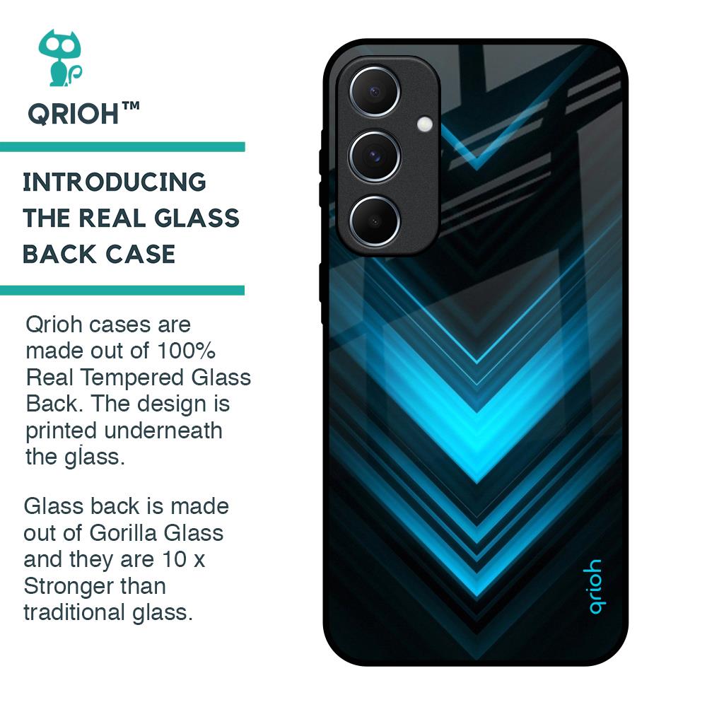 Vertical Blue Arrow Glass Case For Samsung Galaxy A55 5G