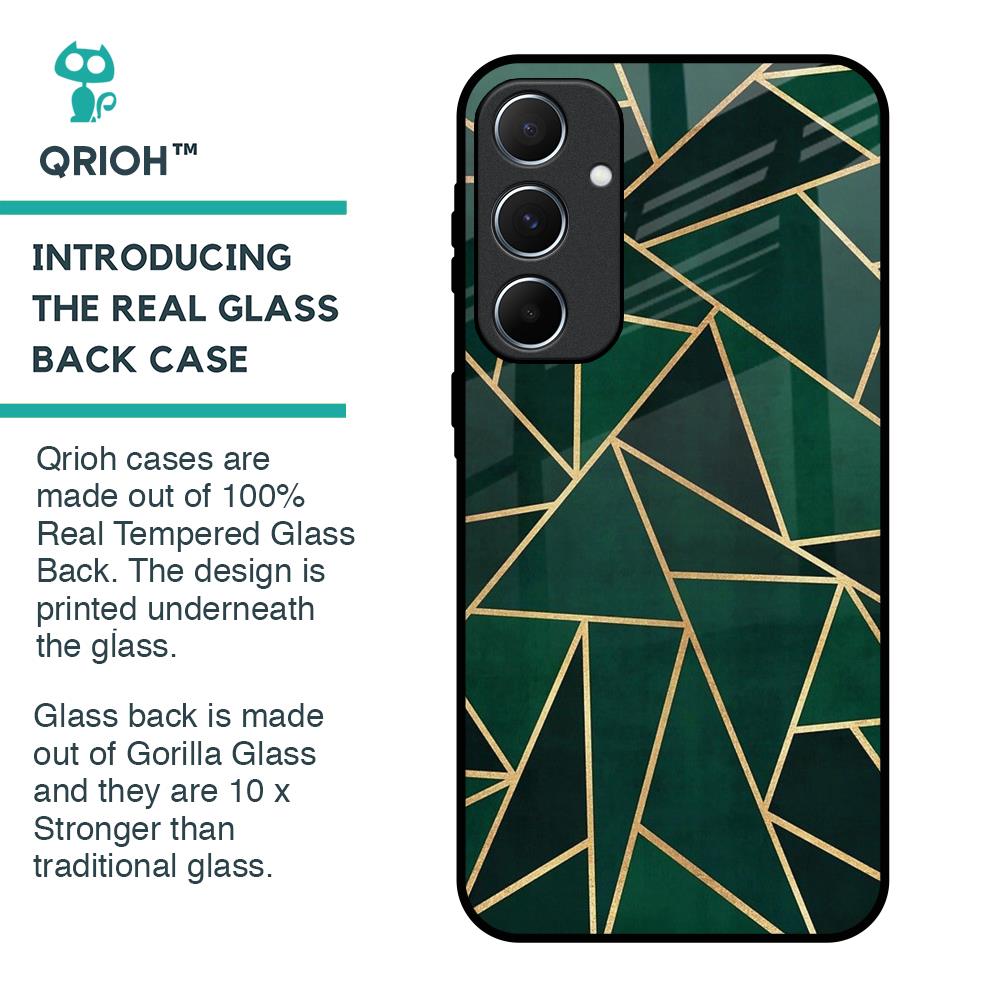 Abstract Green Glass Case For Samsung Galaxy A55 5G