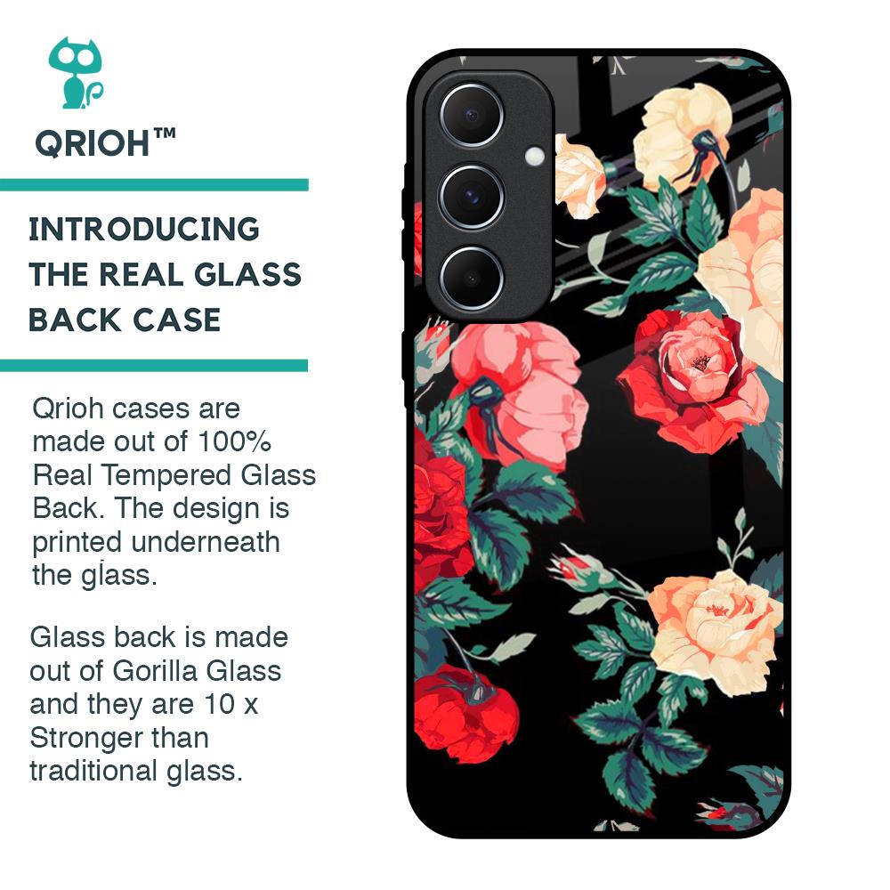 Floral Bunch Glass Case For Samsung Galaxy A55 5G