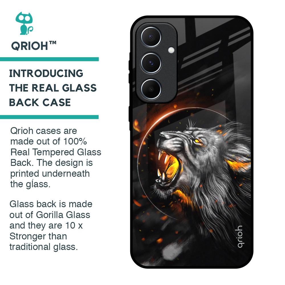 Aggressive Lion Glass Case for Samsung Galaxy A55 5G