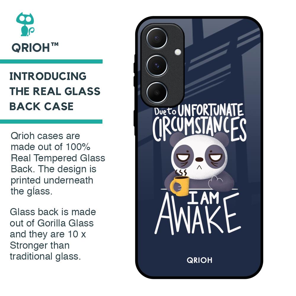 Struggling Panda Glass Case for Samsung Galaxy A55 5G