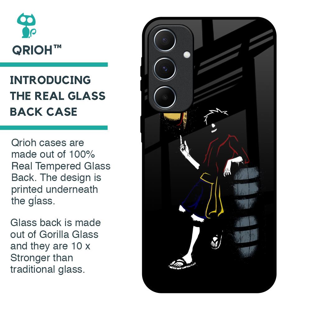 Luffy Line Art Glass Case for Samsung Galaxy A55 5G