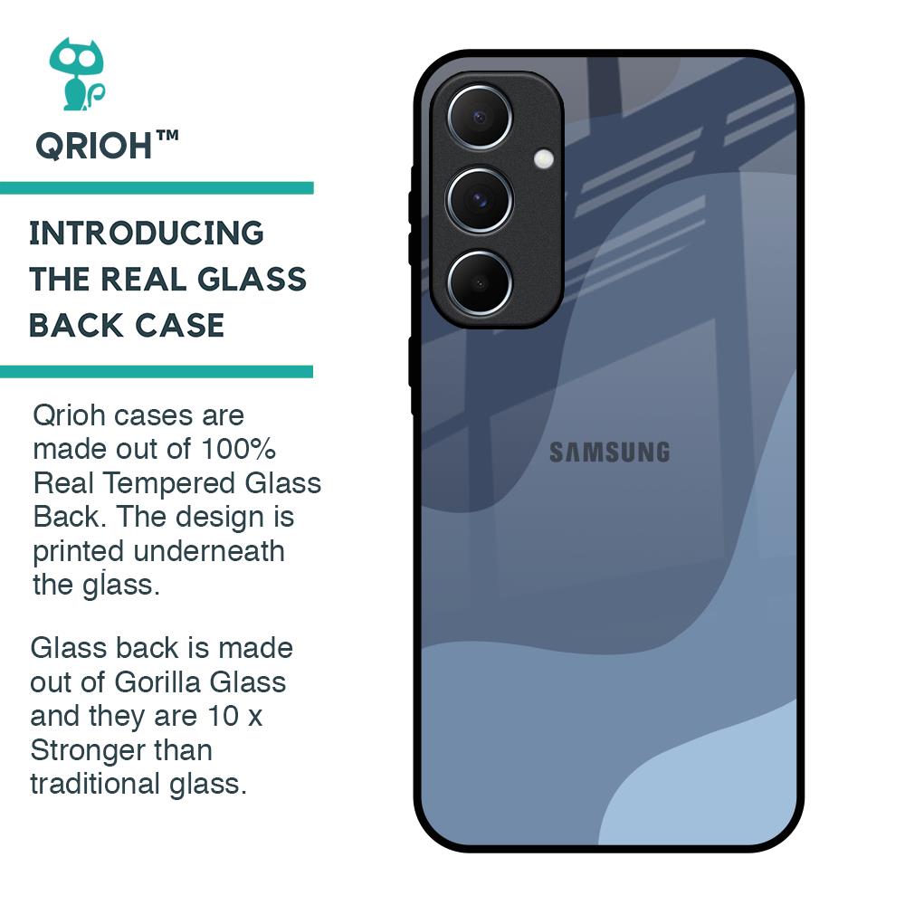 Navy Blue Ombre Glass Case for Samsung Galaxy A55 5G