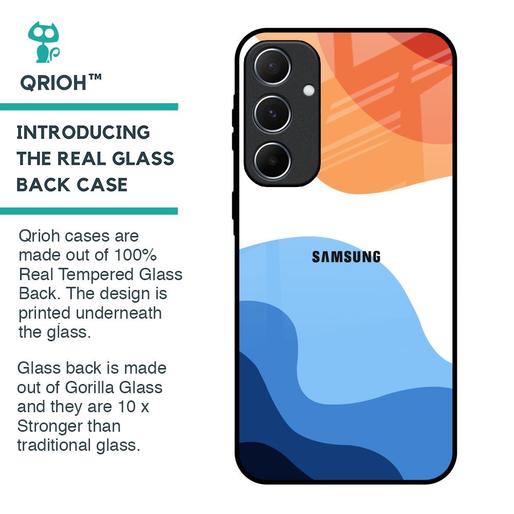 Wavy Color Pattern Glass Case for Samsung Galaxy A55 5G