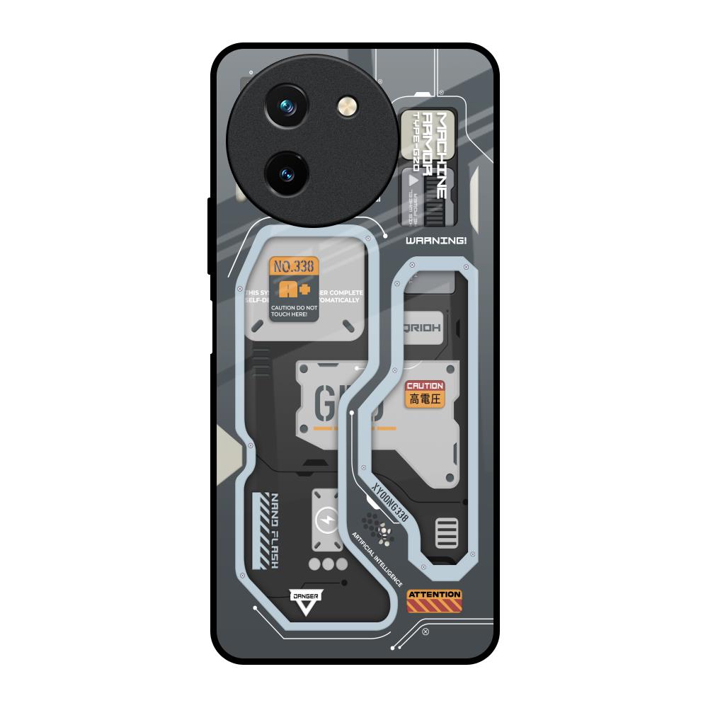 Retro Futuristic Vivo T3X 5G Glass Back Cover Online