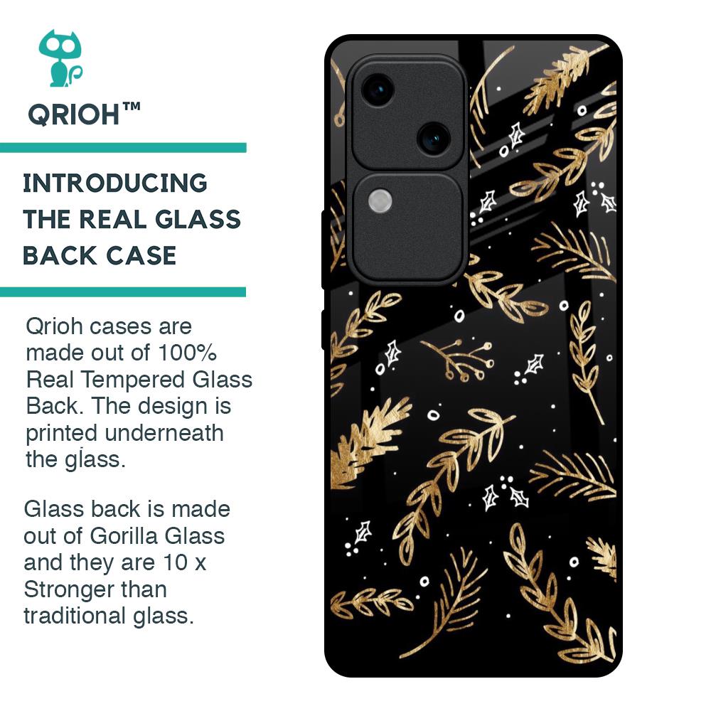 Autumn Leaves Glass Case for Vivo V30 5G