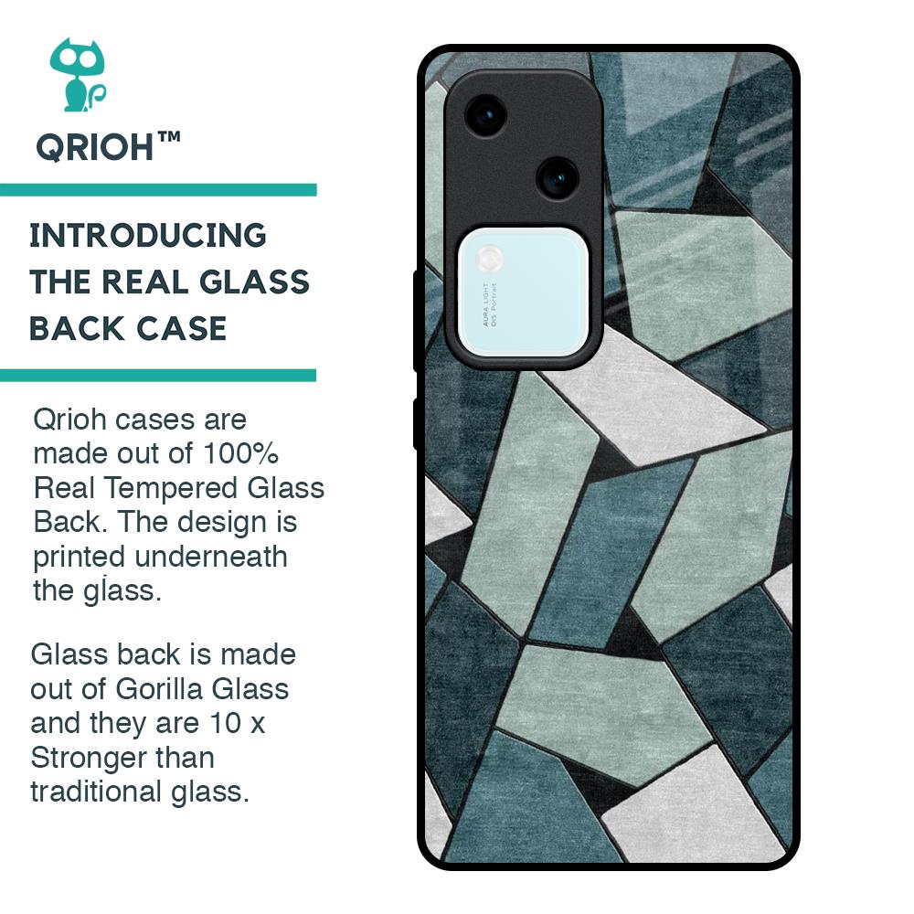 Abstact Tiles Glass Case for Vivo V30 5G