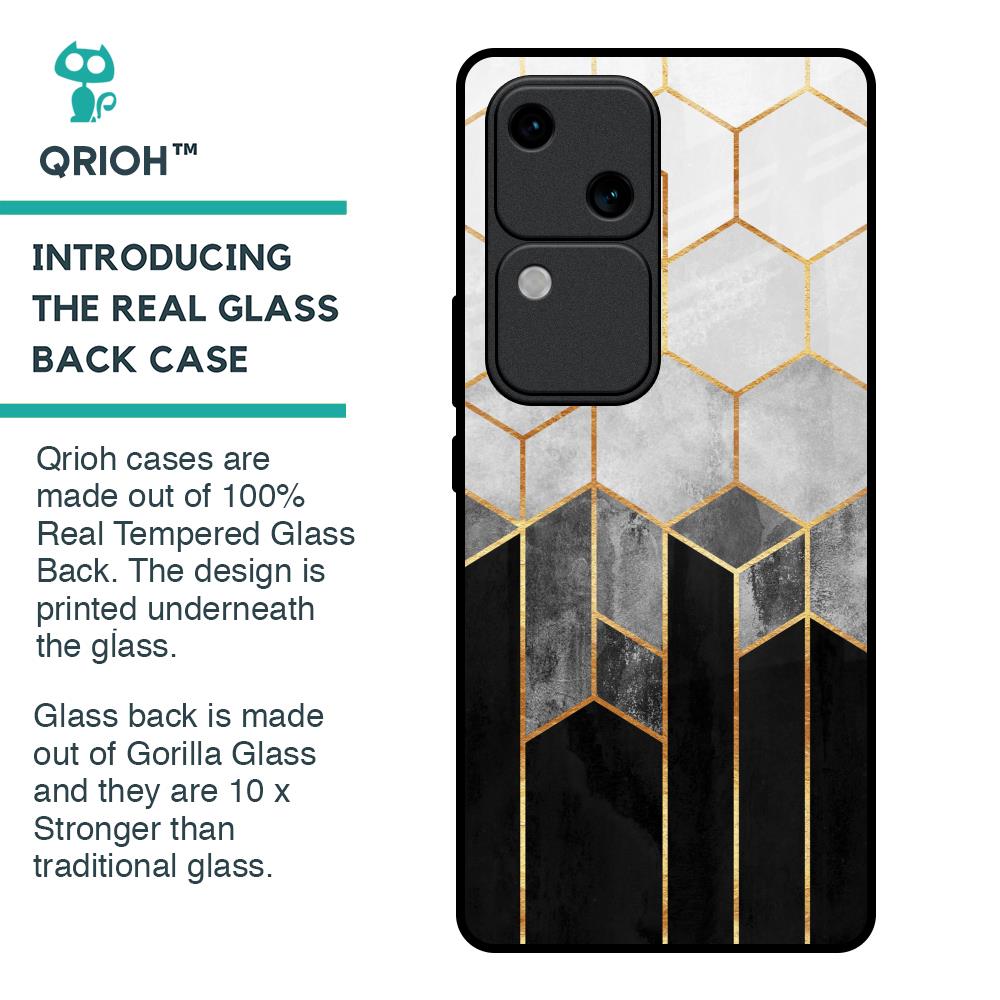 Tricolor Pattern Glass Case for Vivo V30 5G