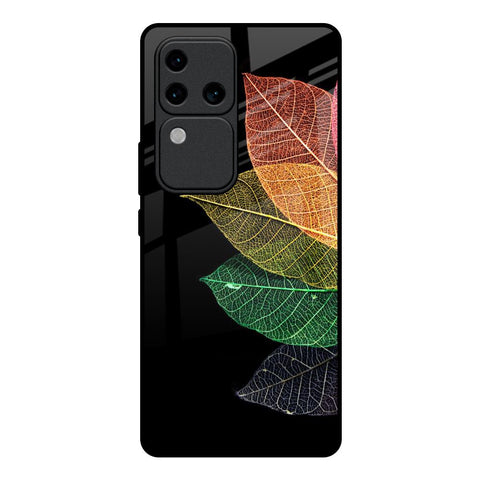 Colorful Leaves Vivo V30 Pro 5G Glass Back Cover Online