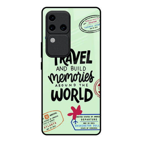 Travel Stamps Vivo V30 Pro 5G Glass Back Cover Online