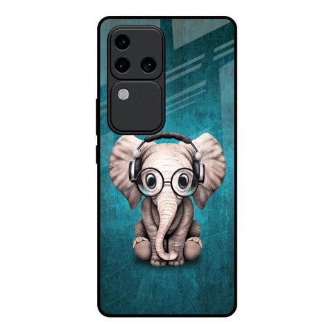 Adorable Baby Elephant Vivo V30 Pro 5G Glass Back Cover Online