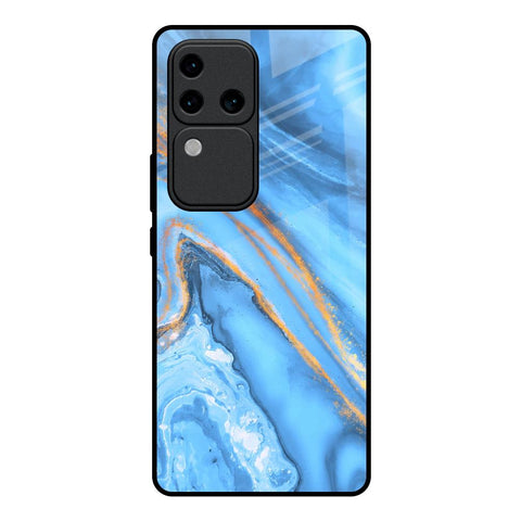 Vibrant Blue Marble Vivo V30 Pro 5G Glass Back Cover Online