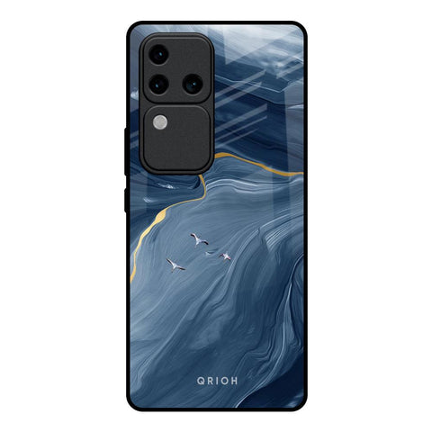Deep Ocean Marble Vivo V30 Pro 5G Glass Back Cover Online