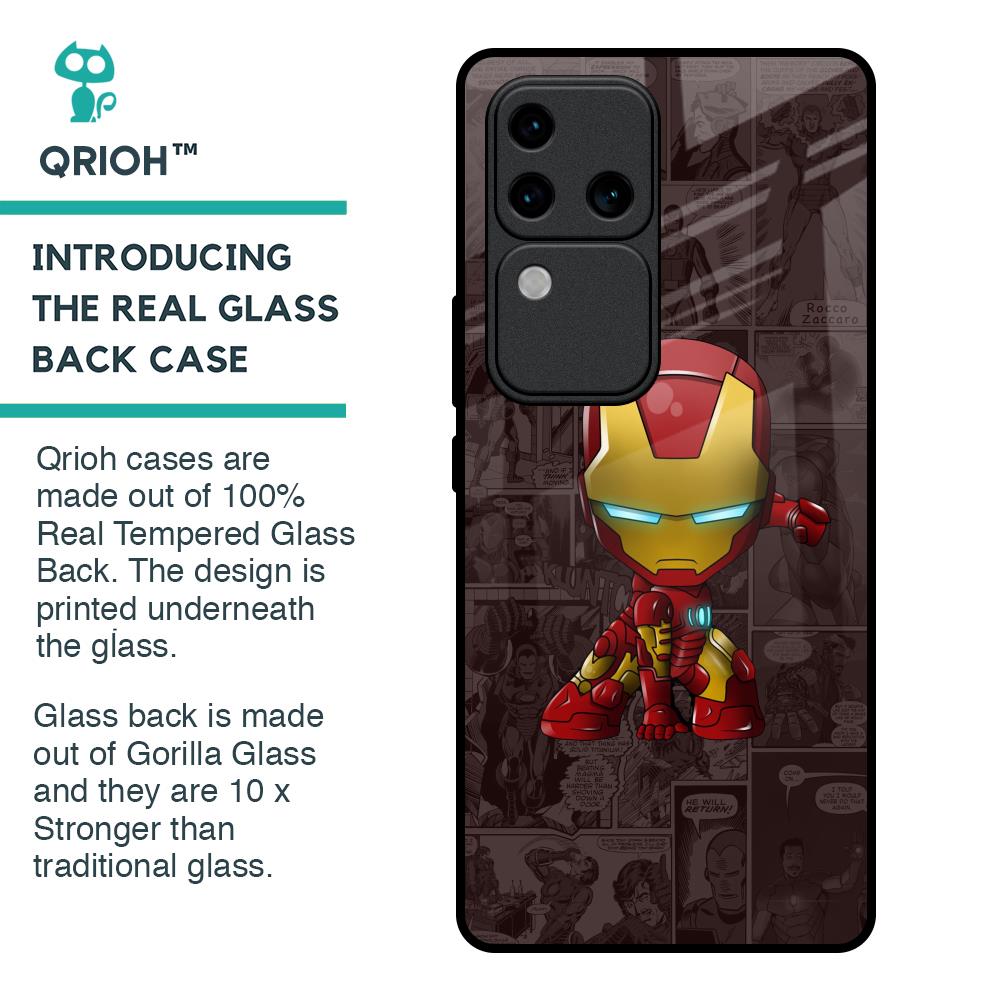 Angry Baby Super Hero Glass Case for Vivo V30 Pro 5G