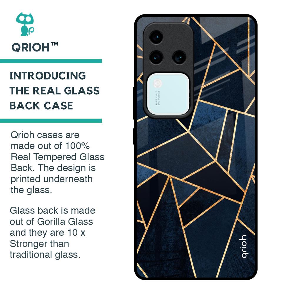 Abstract Tiles Glass Case for Vivo V30 Pro 5G