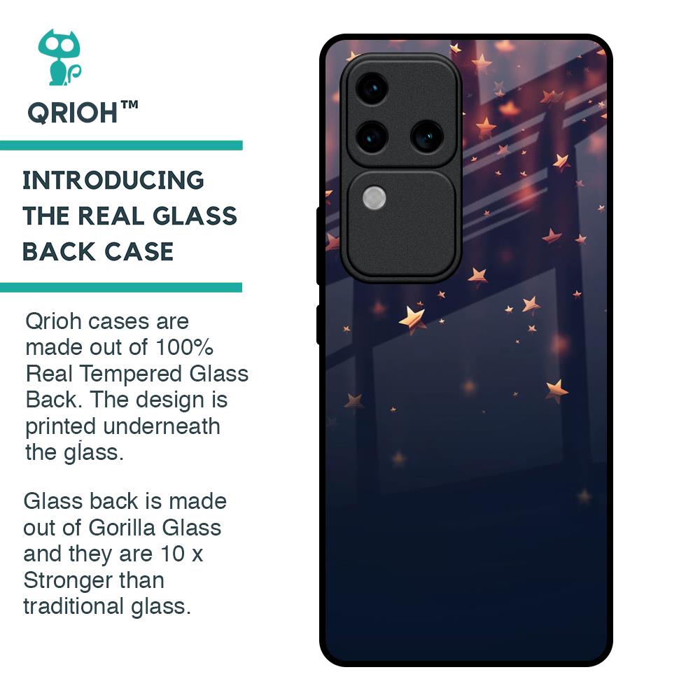 Falling Stars Glass Case For Vivo V30 Pro 5G