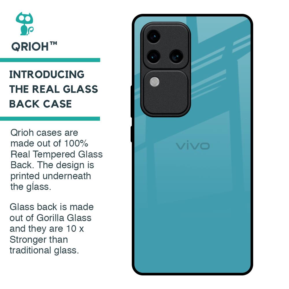 Oceanic Turquiose Glass Case for Vivo V30 Pro 5G