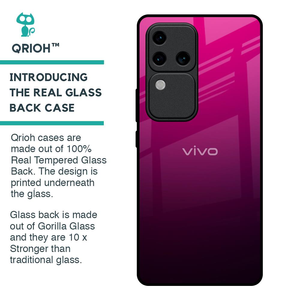 Purple Ombre Pattern Glass Case for Vivo V30 Pro 5G