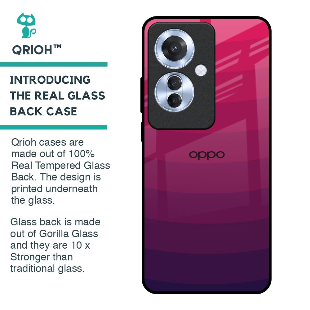 Wavy Pink Pattern Glass Case for Oppo F25 Pro 5G