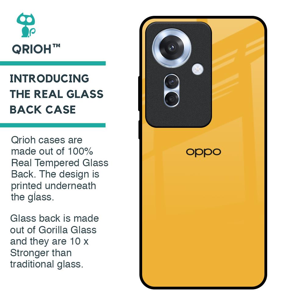 Fluorescent Yellow Glass case for Oppo F25 Pro 5G
