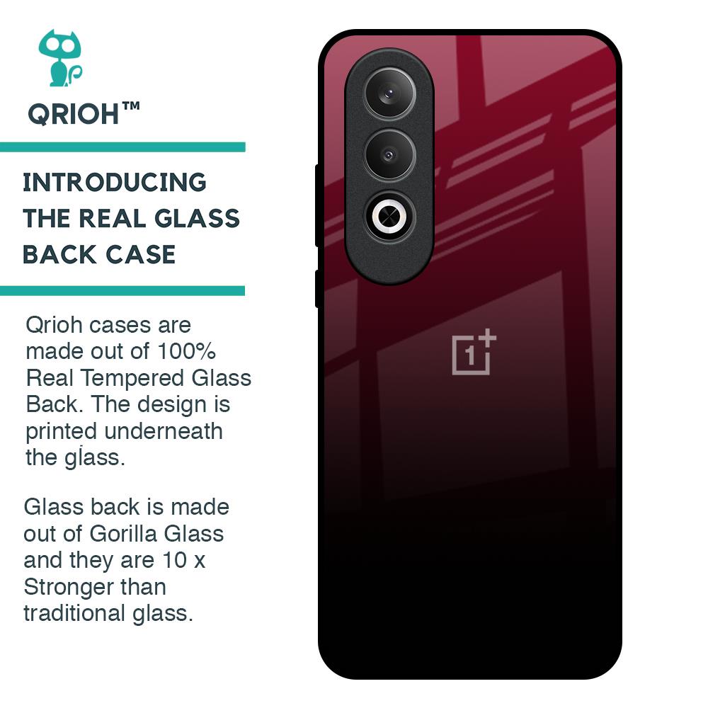 Wine Red Glass Case For OnePlus Nord CE4 5G
