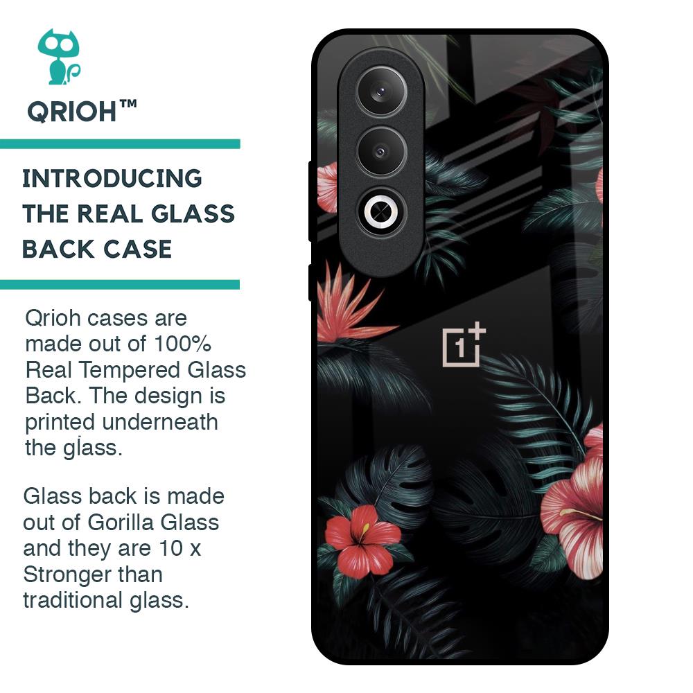 Tropical Art Flower Glass Case for OnePlus Nord CE4 5G
