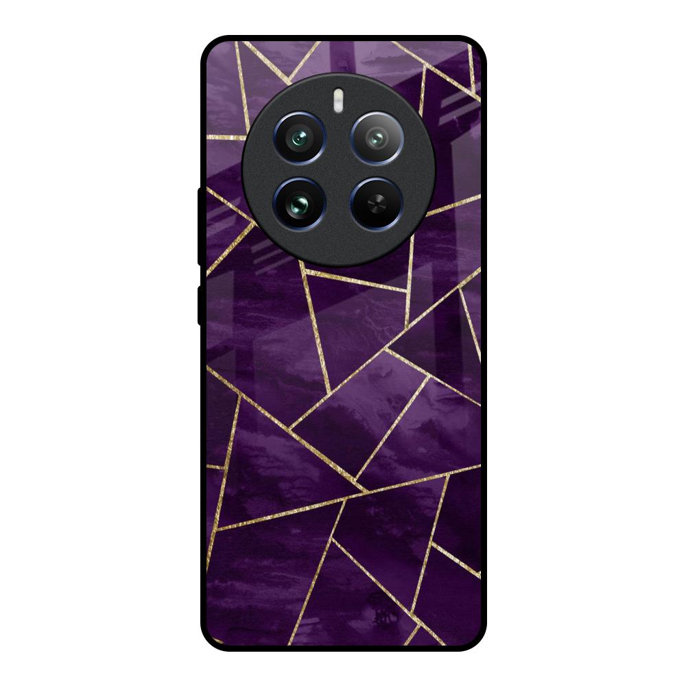 Geometric Purple Realme 12 Pro 5G Glass Back Cover Online