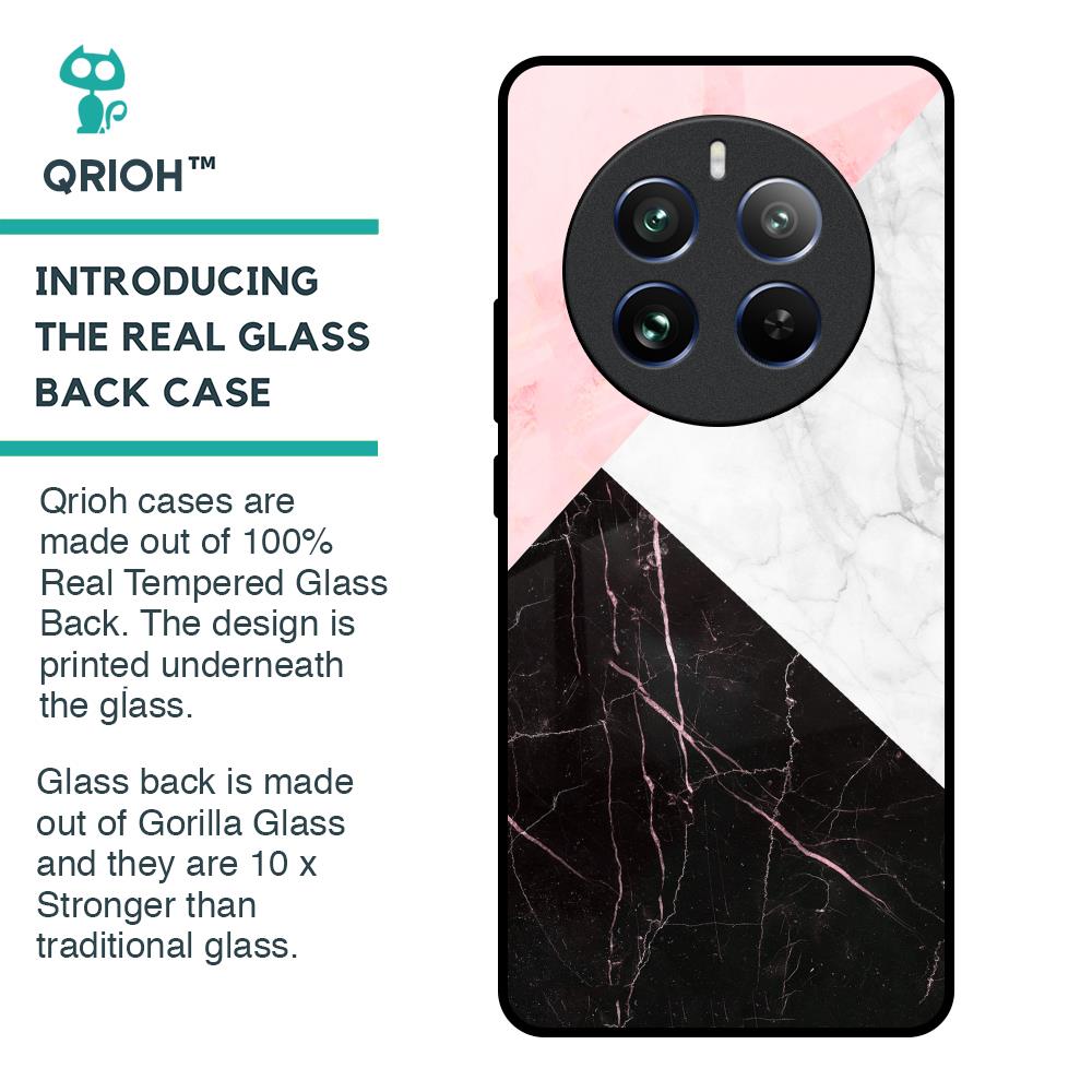 Marble Collage Art Glass Case For Realme 12 Pro 5G