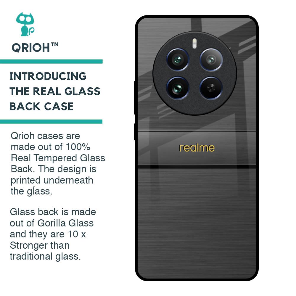 Grey Metallic Glass Case For Realme 12 Pro 5G