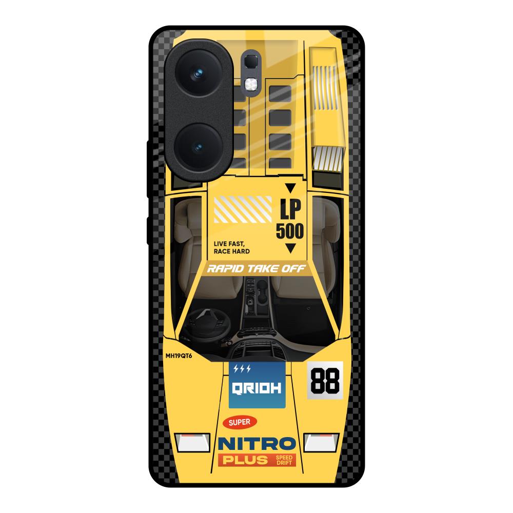 Yellow Racing Car IQOO Neo 9 Pro Glass Back Cover Online