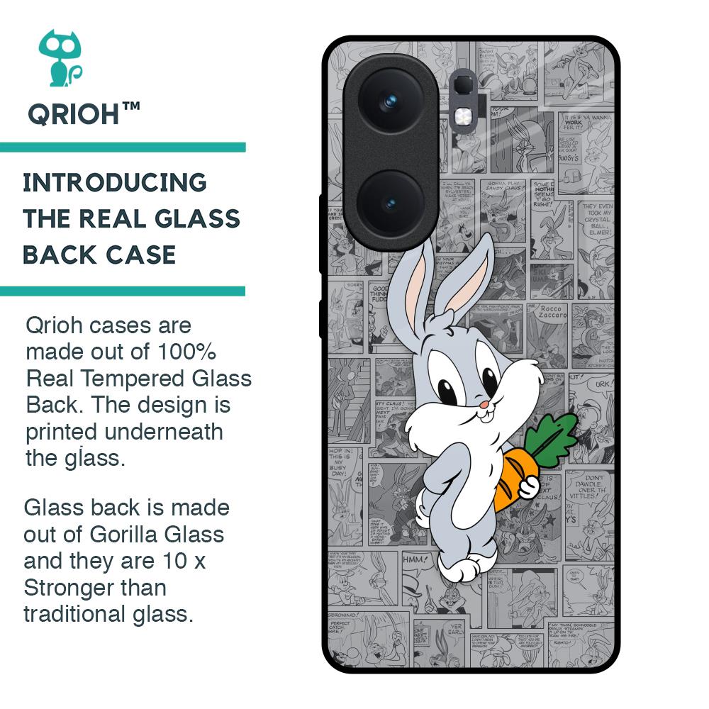 Cute Baby Bunny Glass Case for IQOO Neo 9 Pro