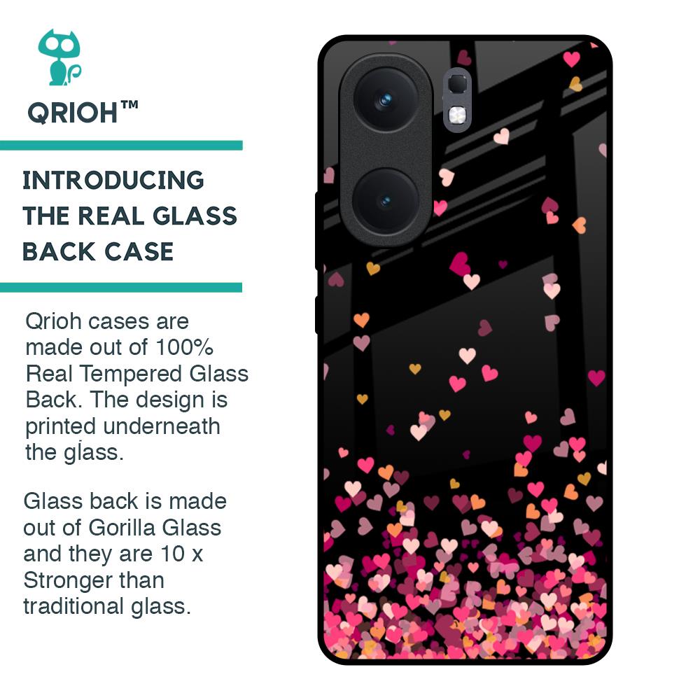 Heart Rain Fall Glass Case For IQOO Neo 9 Pro