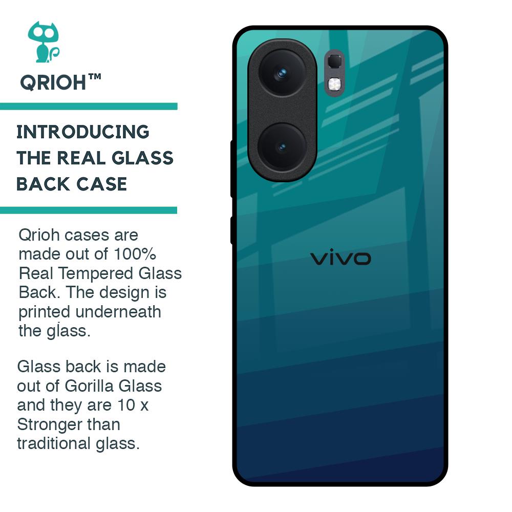 Green Triangle Pattern Glass Case for IQOO Neo 9 Pro