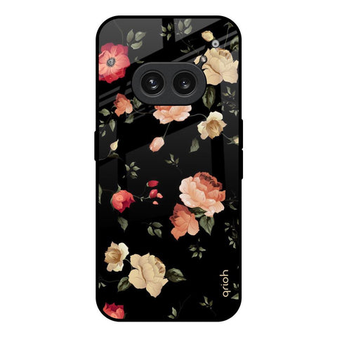 Black Spring Floral Nothing Phone 2a 5G Glass Back Cover Online