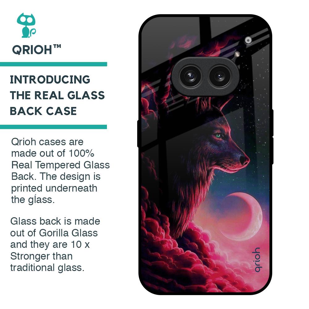 Moon Wolf Glass Case for Nothing Phone 2a 5G