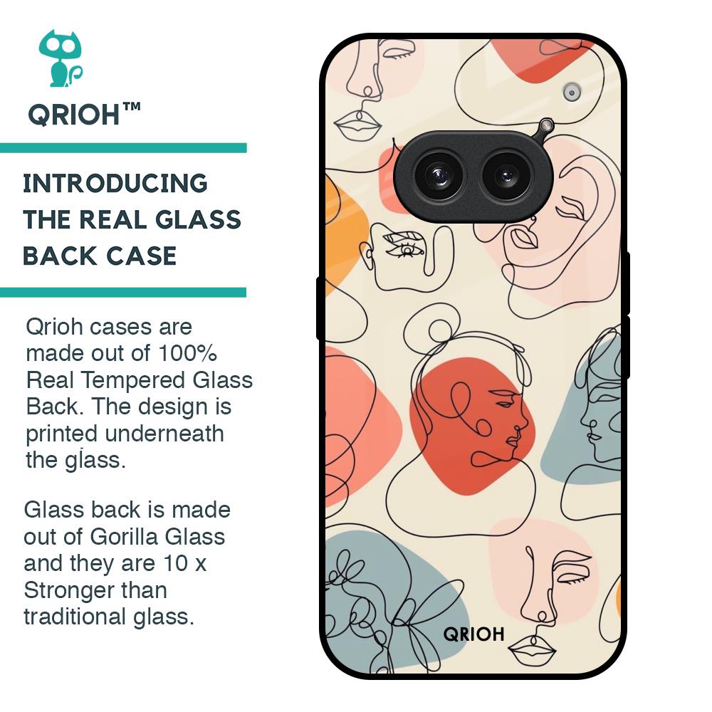 Abstract Faces Glass Case for Nothing Phone 2a 5G