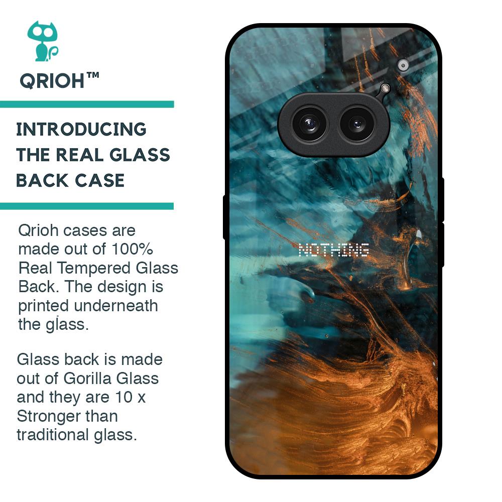 Golden Splash Glass Case for Nothing Phone 2a 5G
