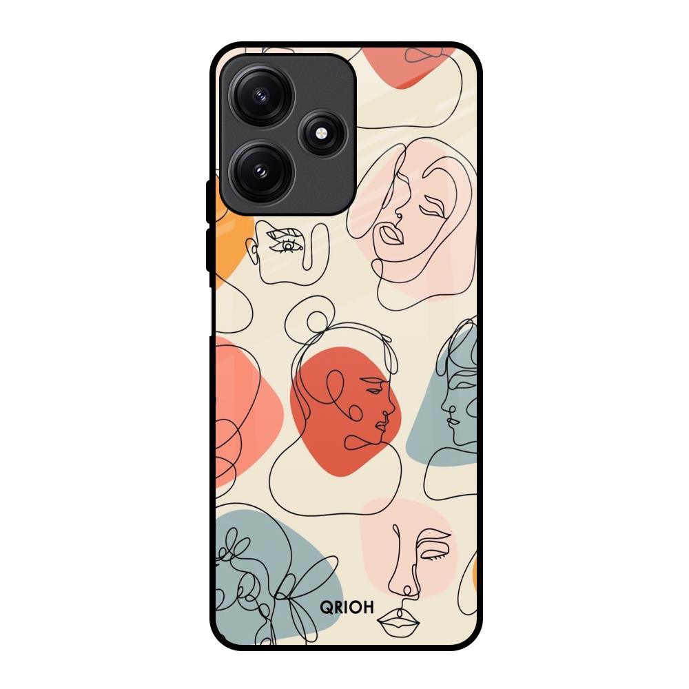 Abstract Faces Redmi 12 5G Glass Back Cover Online